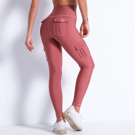 Perk Me Up Mauve Cargo Fitness Leggings