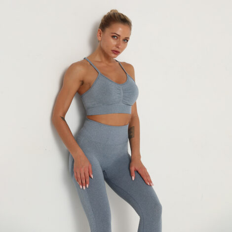 Perk Me Up Blue Seamless Sports Bra Top