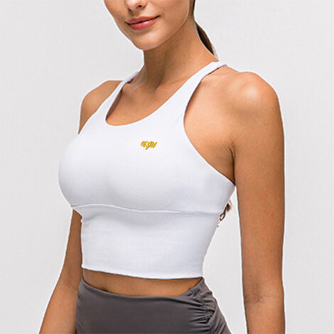 Perk Me Up White Braid Sports Bra