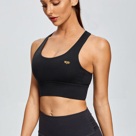 Black Braid High Support Sports Bra