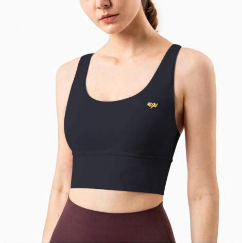 Black Strappy High Support Sports Bra