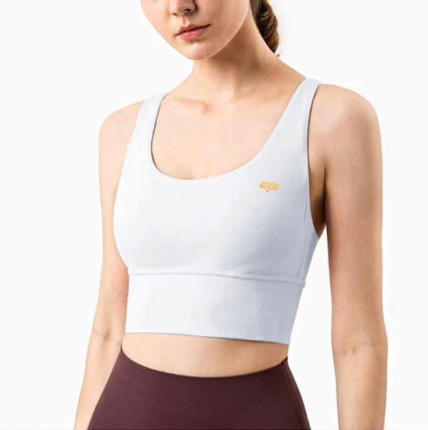 White Strappy High Support Sports Bra